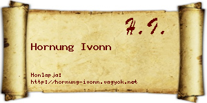 Hornung Ivonn névjegykártya